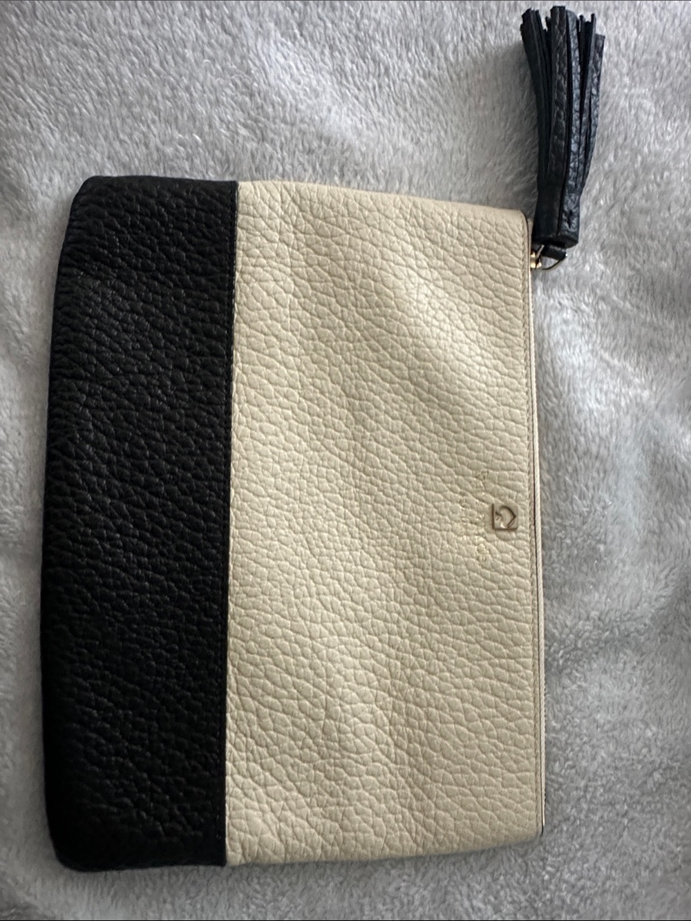 Kate Spade Two-Tone Black & Cream  Zip Pouch